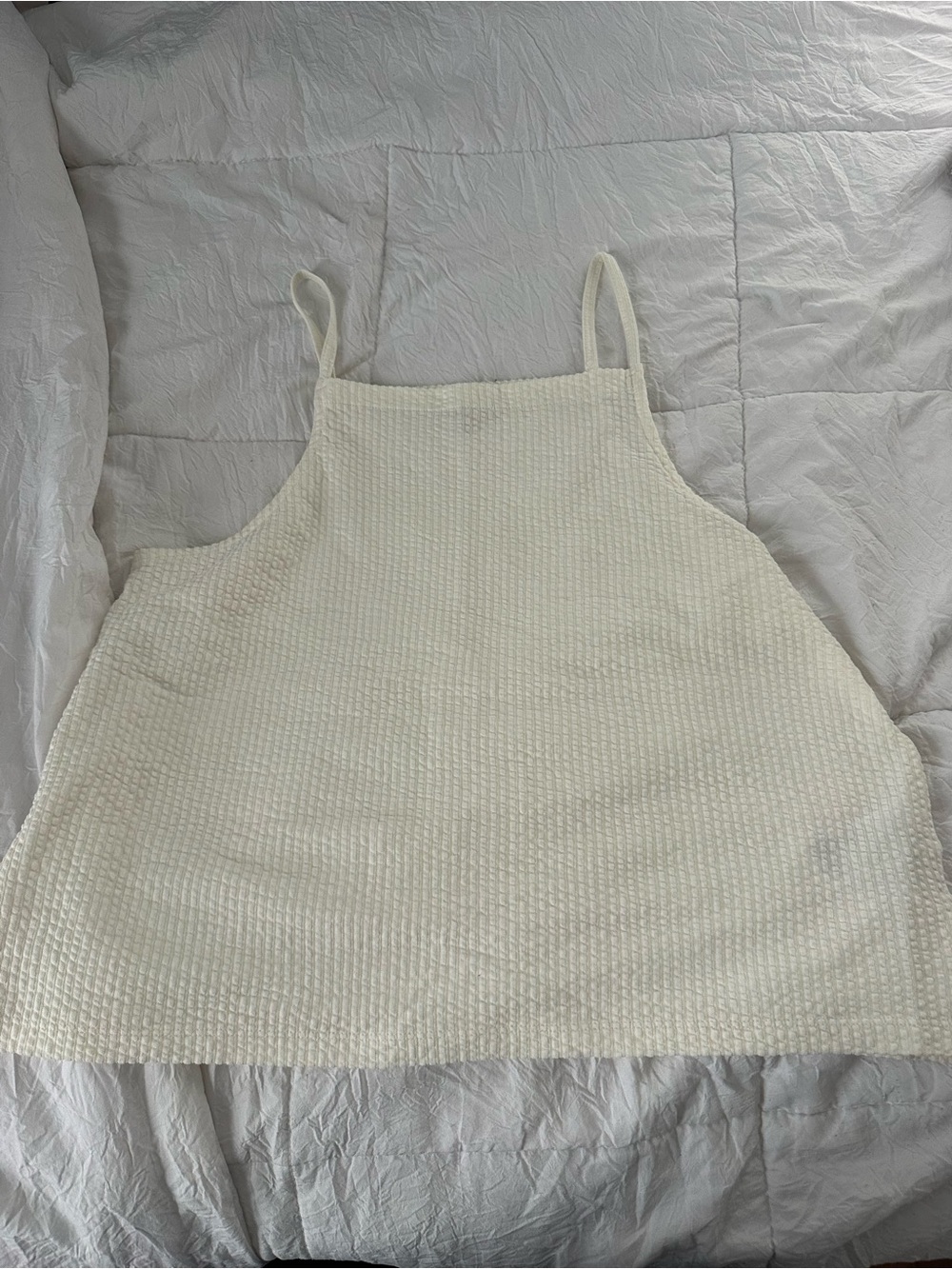 Madewell Cream Textured Square-Neck Camisole